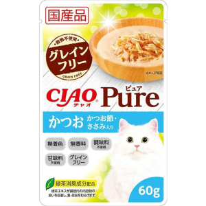 貓罐頭-貓濕糧-CIAO-貓濕糧-日本-Pure-貓濕糧包-鰹魚-雞肉-60g-淺藍-IC-373-CIAO-INABA-寵物用品速遞