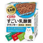 CIAO 貓糧 日本1兆個乳酸菌 海鮮雜錦 20g 10袋入 (淺藍) (P-249) 貓糧 貓乾糧 CIAO INABA 寵物用品速遞