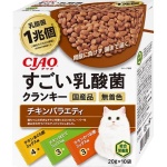 CIAO 貓糧 日本1兆個乳酸菌 雞肉雜錦 20g 10袋入 (啡) (P-247) 貓糧 貓乾糧 CIAO INABA 寵物用品速遞