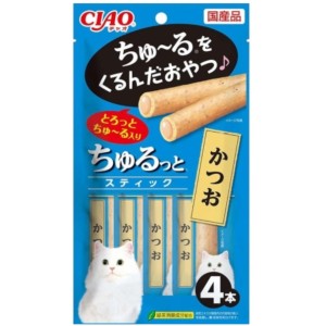 CIAO-貓零食-日本軟心流心棒-鰹魚味-4本入-淺藍-CS-123-CIAO-INABA-貓零食-寵物用品速遞