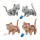 生活用品超級市場-日本直送-公仔擺設-啃魚和魚骨的貓貓-1套4隻-貓咪精品-寵物用品速遞