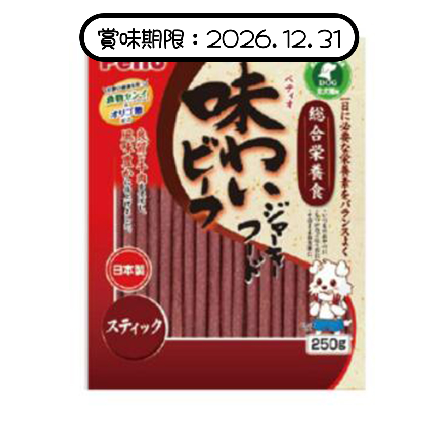 Petio 狗零食綜合營養 日本產濃郁牛肉條 腸胃健康 250g (90502539) (賞味期限 2026.12.31) 圖 1