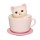 生活用品超級市場-日本直送-貓公仔擺設-茶杯裡的呆萌白貓-1枚入-貓咪精品-寵物用品速遞