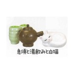 日本直送 貓公仔擺設 茶壺茶杯與睡覺白貓 2枚 (TBS) 生活用品超級市場 貓咪精品