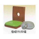 日本直送 貓公仔擺設 座椅與睡覺灰貓 2枚 (TBS) 生活用品超級市場 貓咪精品