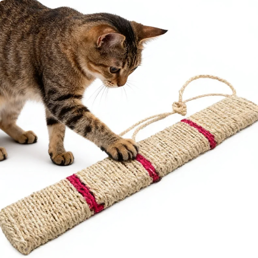 【富貴貓砂 水晶貓砂 換購品】HelloDOG 玩具嚴選 劍麻長方形貓抓板 3行間