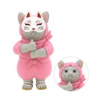日本直送 貓公仔擺設 忍者貓幪面俠 Ninja Cat (粉紅 面具可拆除) 2枚 生活用品超級市場 貓咪精品