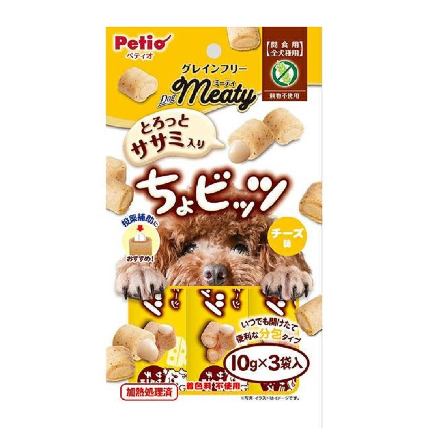 Petio Petio 狗零食 Meaty無添加雞胸肉&鰹魚&芝士流心肉粒 (輔助餵藥 DHA・EPA+) 10gx3袋 #A201 (90502659)