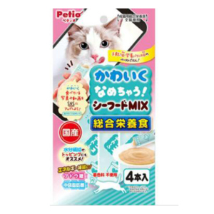 Petio-貓小食綜合營養-日本產混合海鮮醬-腸道健康-水分補充-4支裝-90602455-Petio-寵物用品速遞