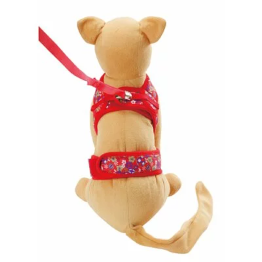 Petio 田園風柔軟胸帶牽引繩 紅色 M (貓用) (91601895) (圖片5)