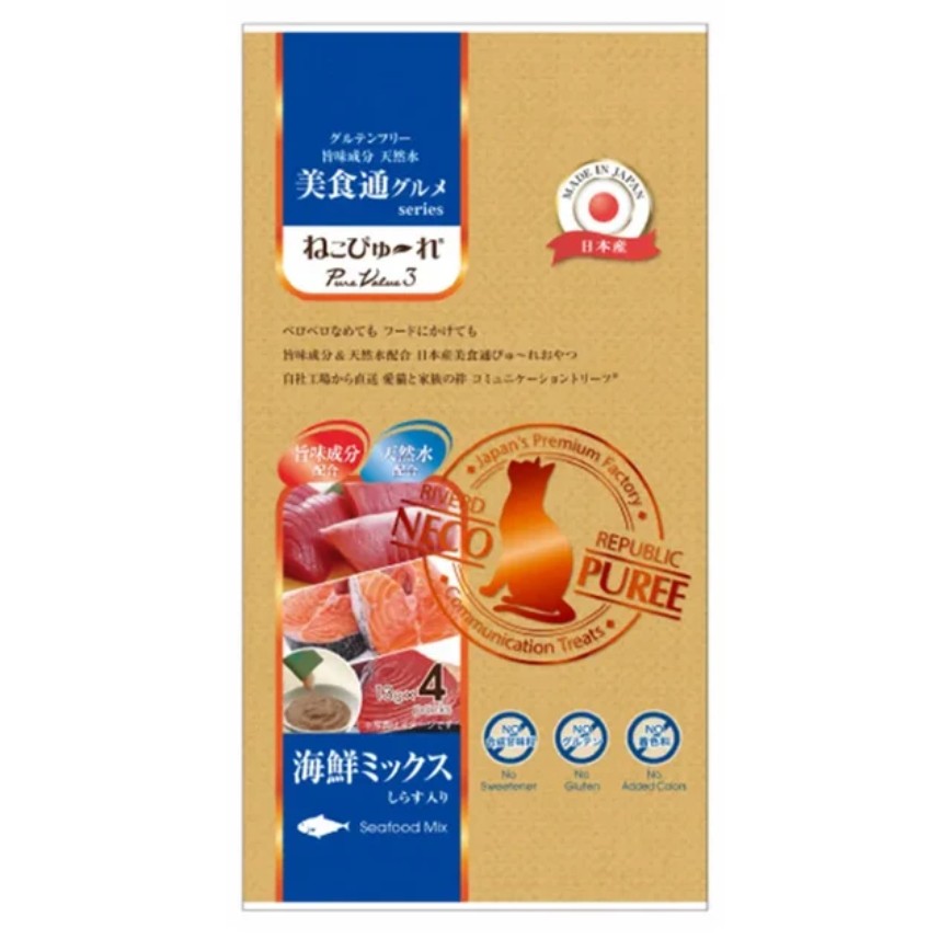 Riverd Republic 貓貓頂級無添加肉泥 雜錦海鮮 52g (4本) (RR14133)