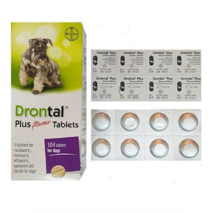 狗狗保健用品-Drontal-plus-Deworming-tablets-犬用廣譜杜蟲藥-咀嚼肉粒-BAY006-108-杜蟲殺蚤用品-寵物用品速遞