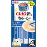 CIAO 貓零食 日本肉泥餐包 缶之系列 鰹魚+鰹魚乾 14g 4本入 (SC-353) 貓小食 CIAO INABA 貓零食 寵物用品速遞