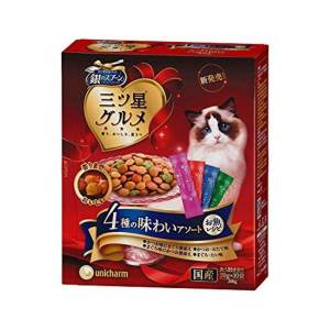貓小食-日本Unicharm-三星銀匙貓脆餅-4種口味MIX-200g-Unicharm-三星銀匙-寵物用品速遞