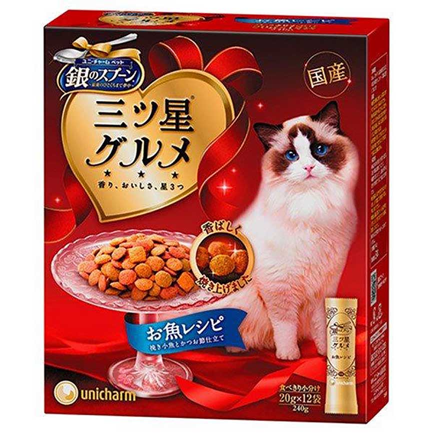 Unicharm Unicharm 貓零食 日本三星銀匙貓脆餅 綜合魚味 240g (20g*12袋入) (G-33)