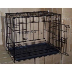 貓犬用日常用品-兩尺焗漆可摺寵物籠-黑色-貓犬用-60x42x51cm-A1109D-寵物籠-寵物用品速遞