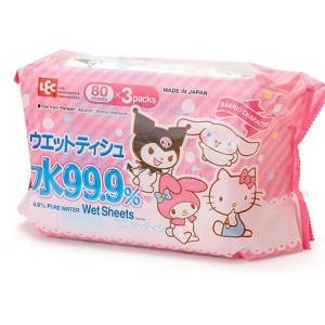 生活用品超級市場-日本LEC-Sanrio-Characters-99_9-純水濕紙巾-80枚-3個入-個人護理用品-清酒十四代獺祭專家