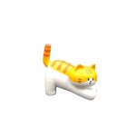 日本直送 貓公仔擺設 MY HOME CAT 伸懶腰的橘白花貓 1枚 生活用品超級市場 貓咪精品