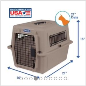 貓犬用日常用品-美國Petmate-健力時款運輸飛機籠-細碼-杏色-16-Wx21-Lx15-H-21100-寵物籠-寵物用品速遞