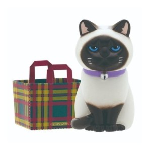 生活用品超級市場-日本直送-貓公仔擺設-放在紙袋内的貓2-配方格紙袋一個入-貓咪精品-寵物用品速遞