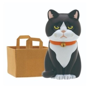 生活用品超級市場-日本直送-貓公仔擺設-放在紙袋内的貓2-配淨棕色紙袋一個入-貓咪精品-寵物用品速遞