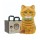 生活用品超級市場-日本直送-貓公仔擺設-放在紙袋内的貓2-配棕色貓頭紙袋-一個入-貓咪精品-寵物用品速遞