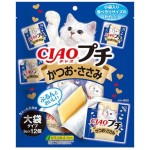 CIAO 貓零食 日本大大塊肉片 鰹魚+雞肉味 9g 12枚 (藍) (TSC-155) 貓零食 寵物零食 CIAO INABA 貓零食 寵物零食 寵物用品速遞