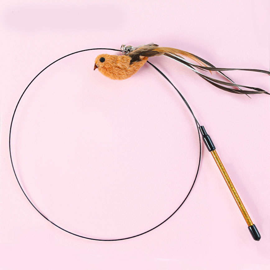 HelloDOG 玩具嚴選 飛翔鋼絲 小玄鳥羽毛逗貓棒 款式隨機 (圖片4)