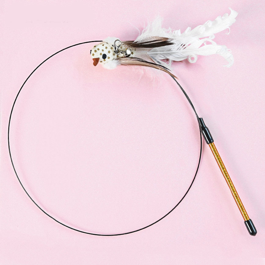 HelloDOG 玩具嚴選 飛翔鋼絲 小玄鳥羽毛逗貓棒 款式隨機 (圖片5)