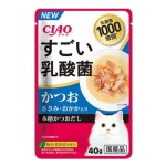 CIAO 貓濕糧 日本乳酸菌軟包 1000億個乳酸菌 鰹魚+雞肉+鰹魚乾 40g (IC-432) 貓罐頭 貓濕糧 CIAO INABA 寵物用品速遞
