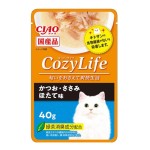 CIAO 貓濕糧 日本貓濕糧包 CozyLife系列 鰹魚雞肉扇貝 40g (藍) (IC-452) 貓罐頭 貓濕糧 CIAO INABA 寵物用品速遞