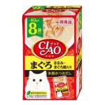 CIAO 貓濕糧 日本貓濕糧包 金槍魚雞肉+金槍魚乾 40g 8袋入 (IC-383) 貓罐頭 貓濕糧 CIAO INABA 寵物用品速遞