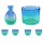 酒品配件-Accessories-日式玻璃酒清酒具套裝-錘目紋-藍綠色-5件套-清酒杯-清酒十四代獺祭專家