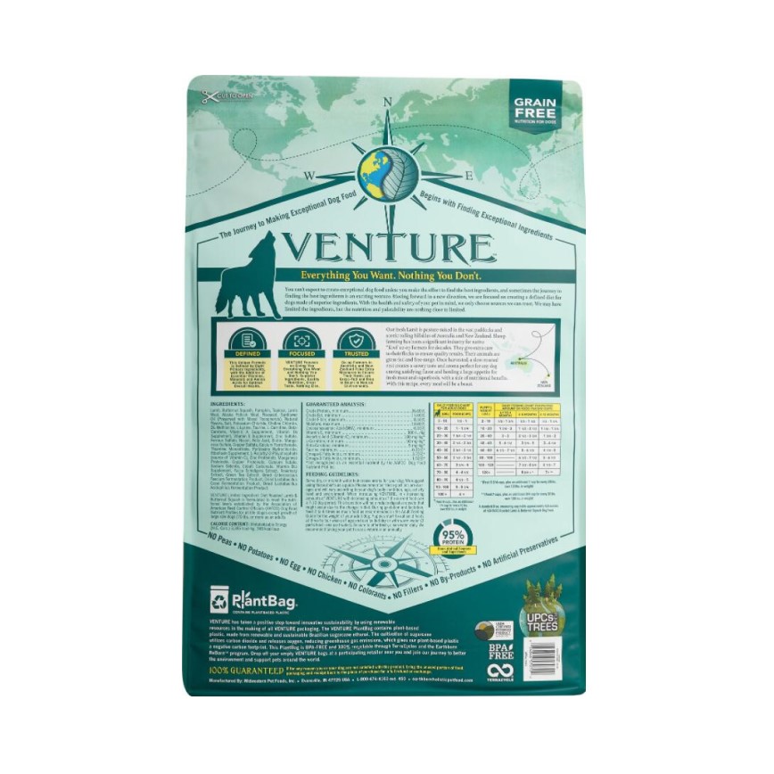 Earthborn Holistic Venture 低敏 單一動物蛋白全犬配方 澳紐羊+小南瓜 4lb (VLB04) (圖片3)