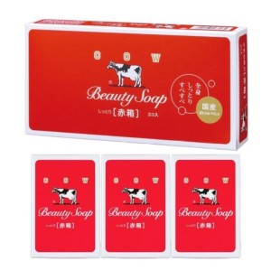 生活用品超級市場-日本COW-牛乳石鹼-可洗臉-滋潤香皂-玫瑰薔薇花香-100g-3個入-個人護理用品-寵物用品速遞