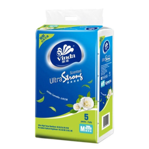 生活用品超級市場-Vinda維達-超韌袋裝面紙-中碼-白茶花香-100片x5包-105883-紙巾及廁紙-寵物用品速遞