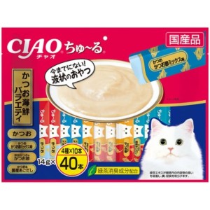 CIAO-貓零食-日本肉泥餐包-鰹魚-鰹魚鰹魚乾-花鰹鰹魚乾-鰹魚飛魚-14g-40本入-深藍-SC-279-CIAO-INABA-貓零食-寵物用品速遞
