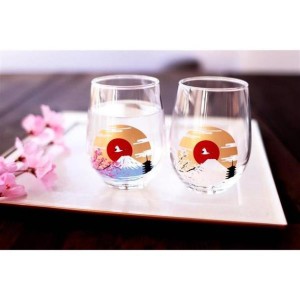 酒品配件-Accessories-日本清酒杯-冷感變色富士山玻璃杯-一盒2隻-限定品-酒杯-玻璃杯-清酒十四代獺祭專家