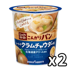 生活用品超級市場-日本Pokka-Sapporo-北海道產周打蜆忌廉濃湯配麵包粒-2個裝-食品-寵物用品速遞