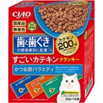 CIAO 貓糧 日本維護牙齒健康 鰹魚節混合+雞肉鰹魚節混合+本格鰹魚 20g 10袋入 (P-272) 貓糧 貓乾糧 CIAO INABA 寵物用品速遞