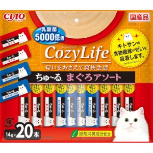 CIAO-貓零食-日本肉泥餐包-CozyLife系列-金槍魚-金槍魚扇貝-14g-20本袋裝-橙紅-SC-412-CIAO-INABA-貓零食-寵物用品速遞