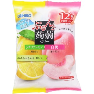 生活用品超級市場-日本ORIHIRO-蒟蒻啫喱-混合裝-檸檬-白桃-12個入-食品-寵物用品速遞