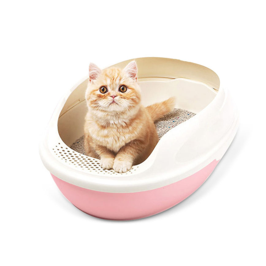 防噴濺高級雙層木砂貓砂盆 橢圓 (粉紅) (圖片3)