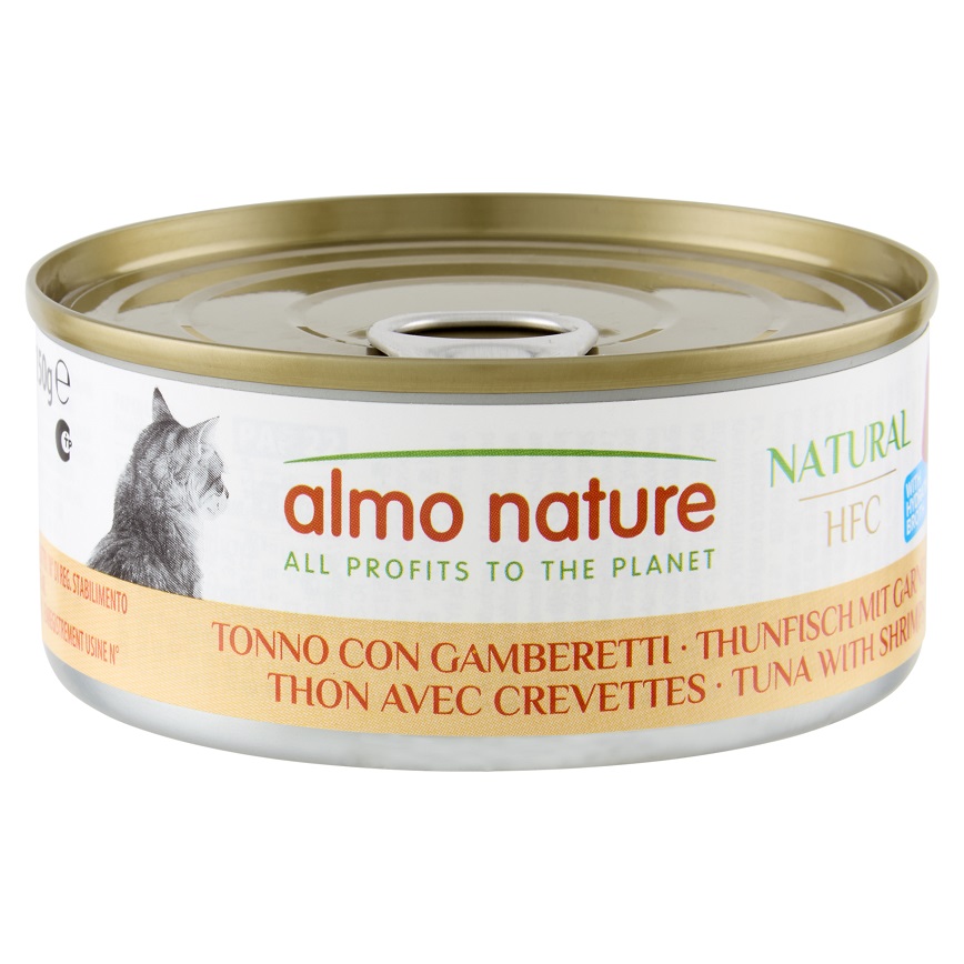 Almo Nature Almo Nature HFC 貓罐頭 天然系列 吞拿魚+鮮蝦 150g (5128)