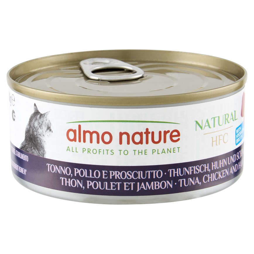 Almo Nature Almo Nature HFC 貓罐頭 天然系列 雞肉+火腿+吞拿魚 150g (5131)