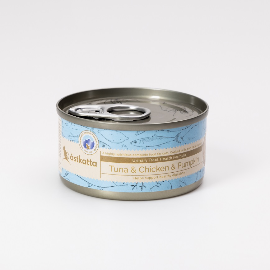 Astkatta 冰島罐 貓罐頭 泌尿系統友善主食配方 白鰹吞拿雞肉南瓜 80g (P00100) (新舊包裝隨機發貨) (圖片3)