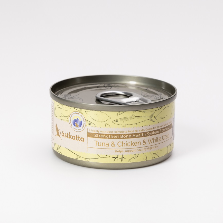Astkatta 冰島罐 貓罐頭 强化關節主食配方 白鰹吞拿雞肉白蟹肉 80g (P00055-1) (新舊包裝隨機發貨) (圖片3)