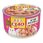 CIAO 日本貓罐頭 BIG 鰹魚+蟹棒味 160g (CC-55) 貓罐頭 貓濕糧 CIAO INABA 寵物用品速遞