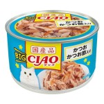 CIAO 日本貓罐頭 BIG 鰹魚+鰹魚乾味 160g (CC-52) 貓罐頭 貓濕糧 CIAO INABA 寵物用品速遞