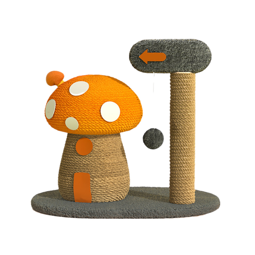 劍麻貓抓柱貓爬架 玩具嚴選 彩色/椰樹蘑菇屋 (款式/顏色隨機發貨) (圖片3)